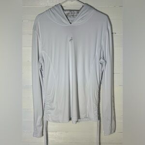 Reel Life white hoodie with flamingo accent, women’s plus size 1X. EUC